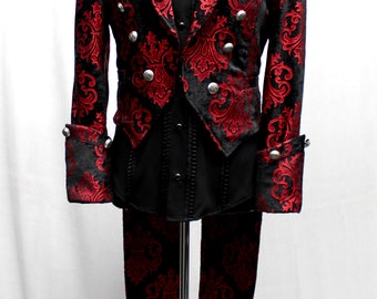 MARSUPIO IMPERIALE Broccato di velluto rosso su nero Italia