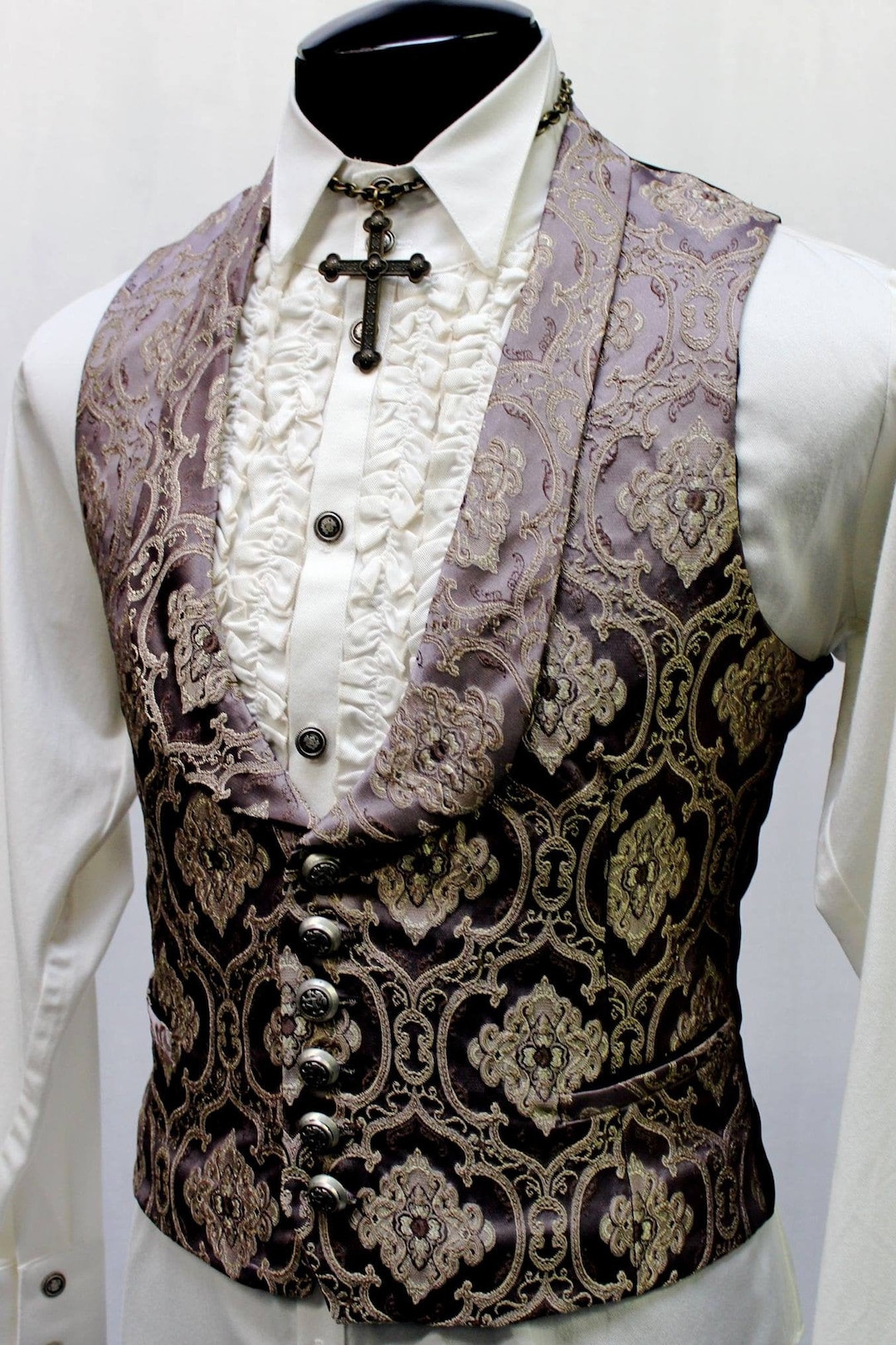 MONTE CRISTO VEST Lavender Brocade Size Xxl Only Size Left. - Etsy