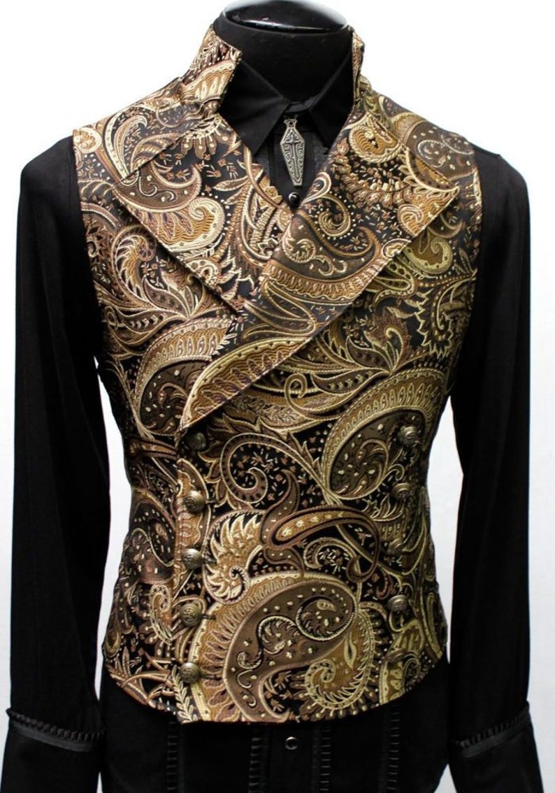 CAVALIER VEST Gold Steampunk Paisley - Etsy