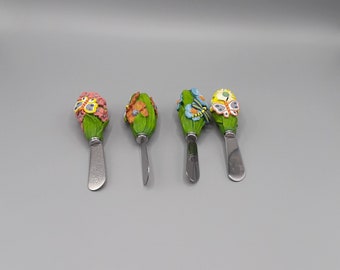 Kitchen Dining Home Decor Spreader Set Spring Garden Butterfly Dragonfly Flower Spreader Set of 4