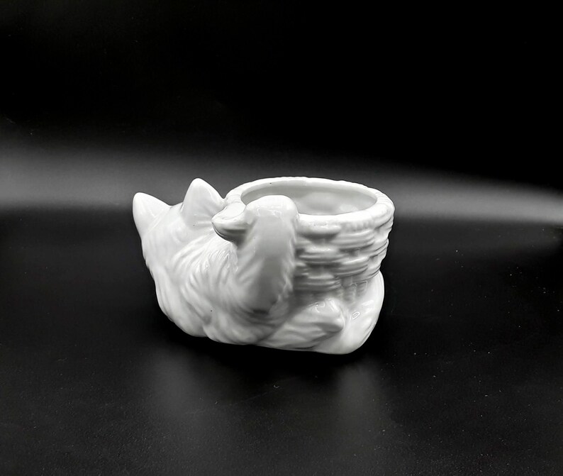 Home Decor Ceramic White Cat Planter Home Decor Vintage Home Decor Cat Decor Vintage Planter