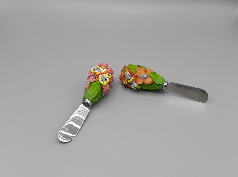 Kitchen Dining Home Decor Spreader Set Spring Garden Butterfly Dragonfly Flower Spreader Set of 4