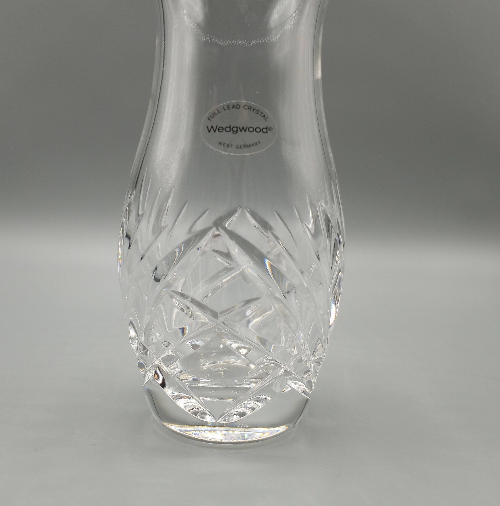 Wedgwood Majesty England Cut Clear Crystal Bud Vase Vintage Etsy