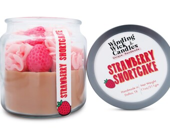 Strawberry Shortcake Dessert Candle 11oz., Food Candle