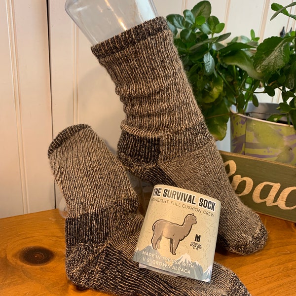 Super Soft and Warm Alpaca Survival Socks, Light Fawn