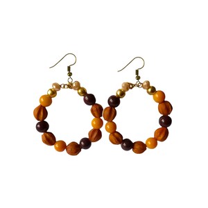 END OF SERIES: Natural earrings, with seeds and pearls from Mexico
