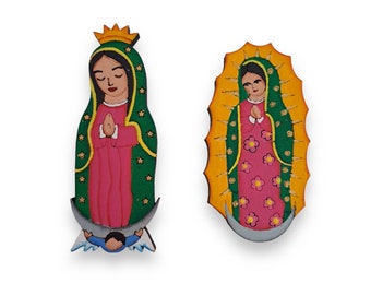 Magnet frigo aimant en bois - art d'inspiration mexicain