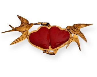 Coeur ex-voto décoration mexicaine hirondelle