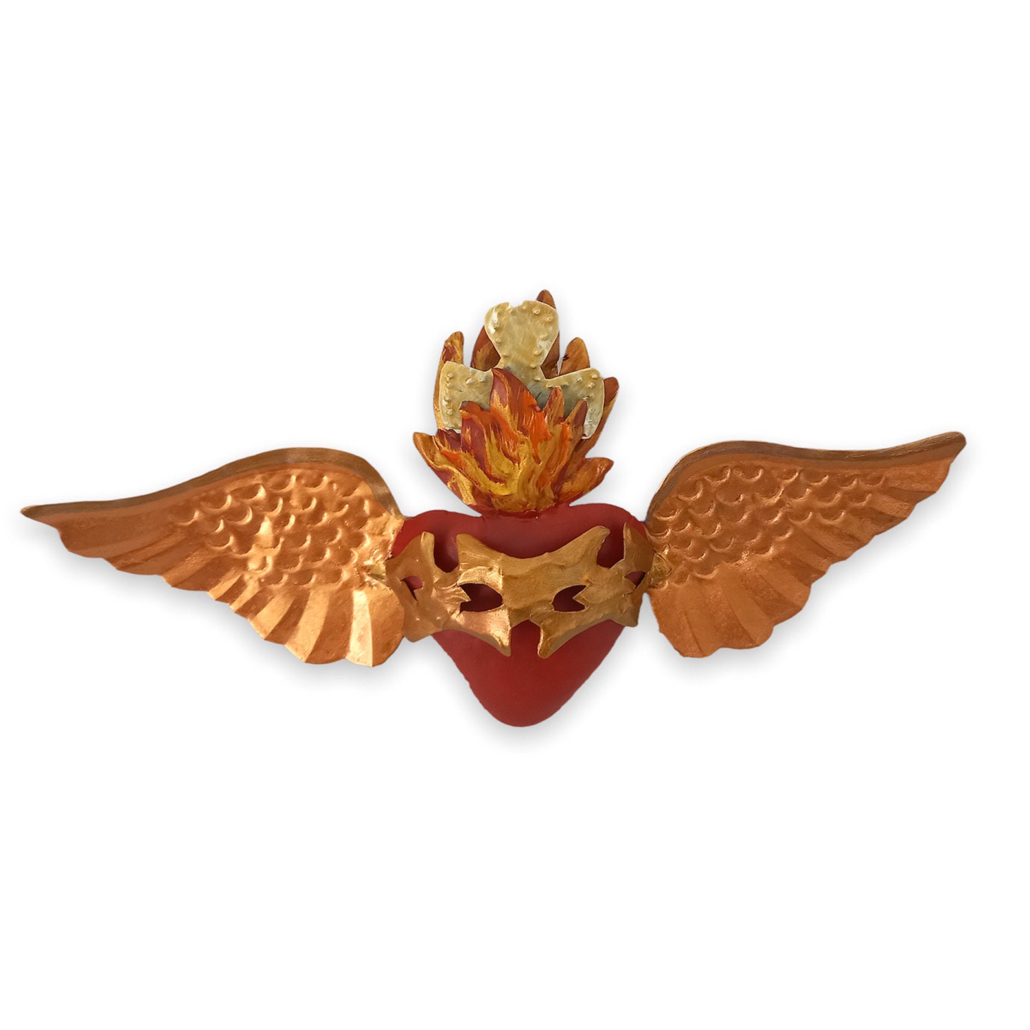 Coeur Ex-Voto Rouge avec Couronne