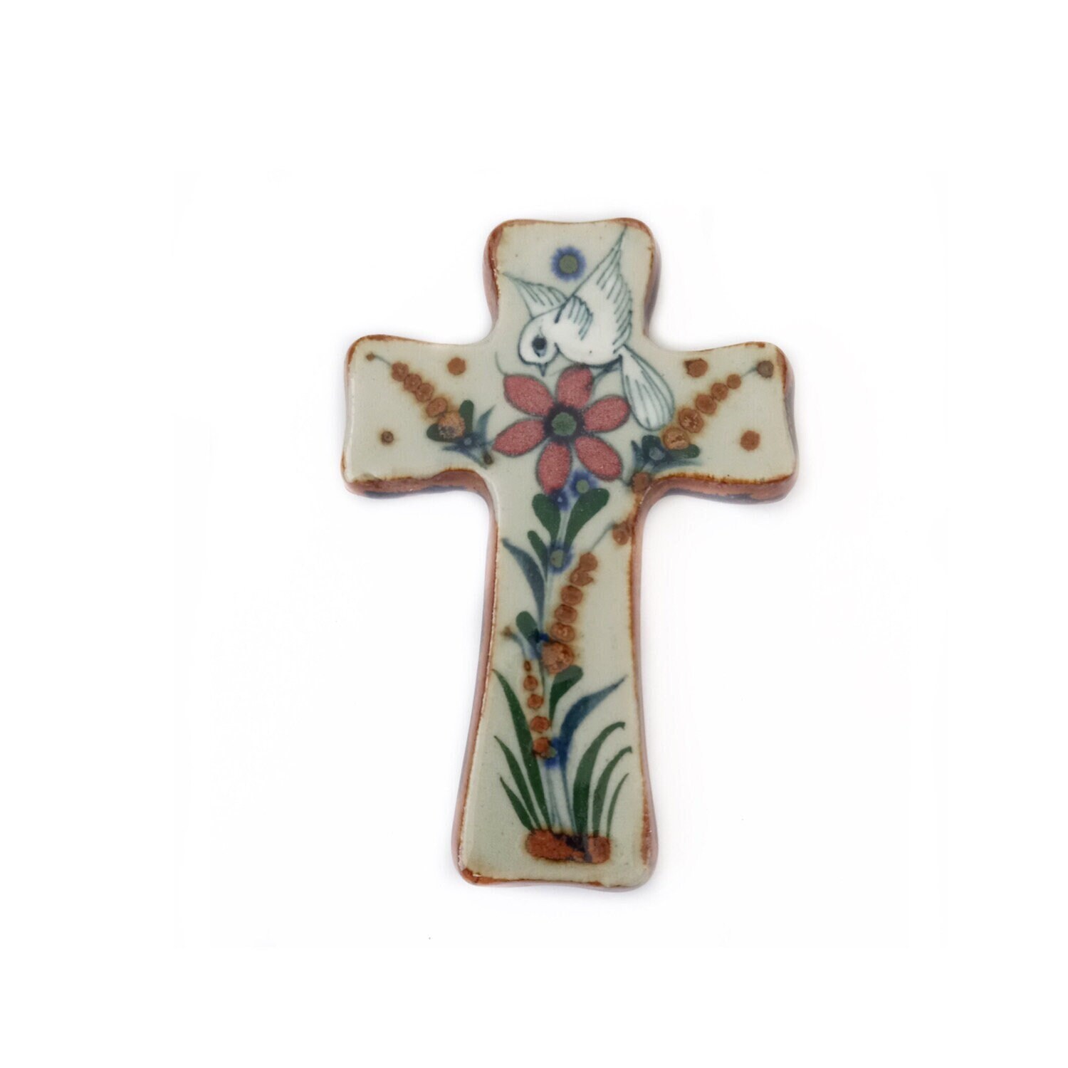 Croix Murale Colombe en Céramique
