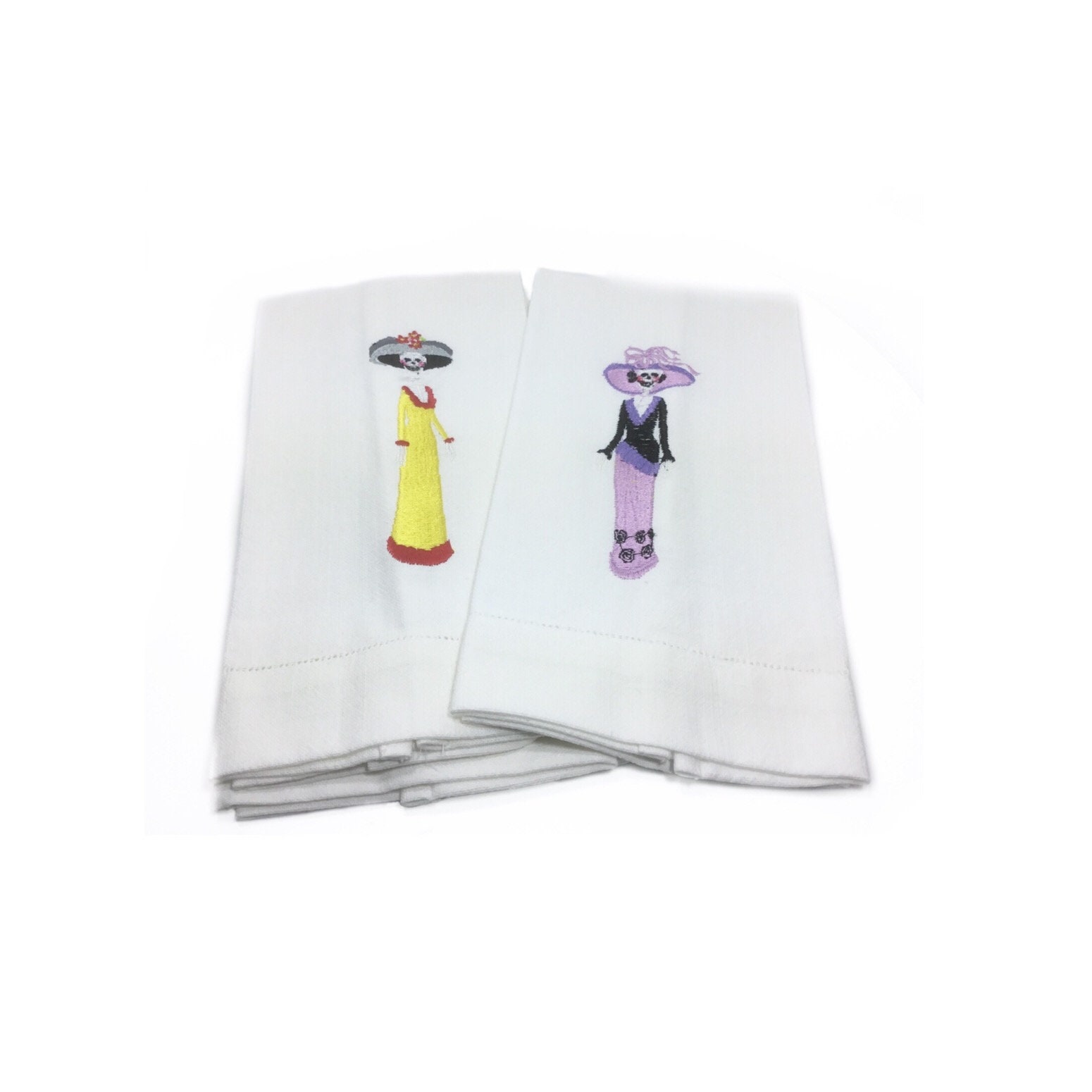 Lot de 2 Serviettes Table Brodées Catrina