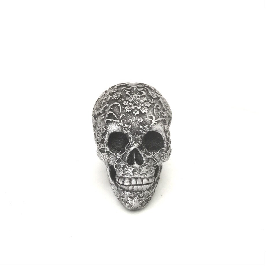 Figurine Tête de Mort, Crâne Décoré à La Main, Déco Mexican Skull