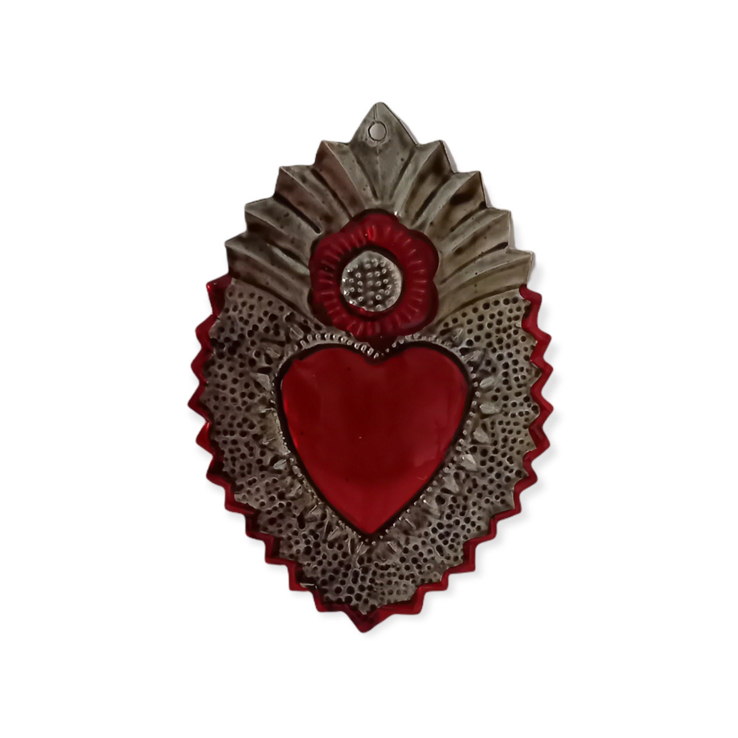 Coeur Ex Voto Rouge Pour Décoration Murale