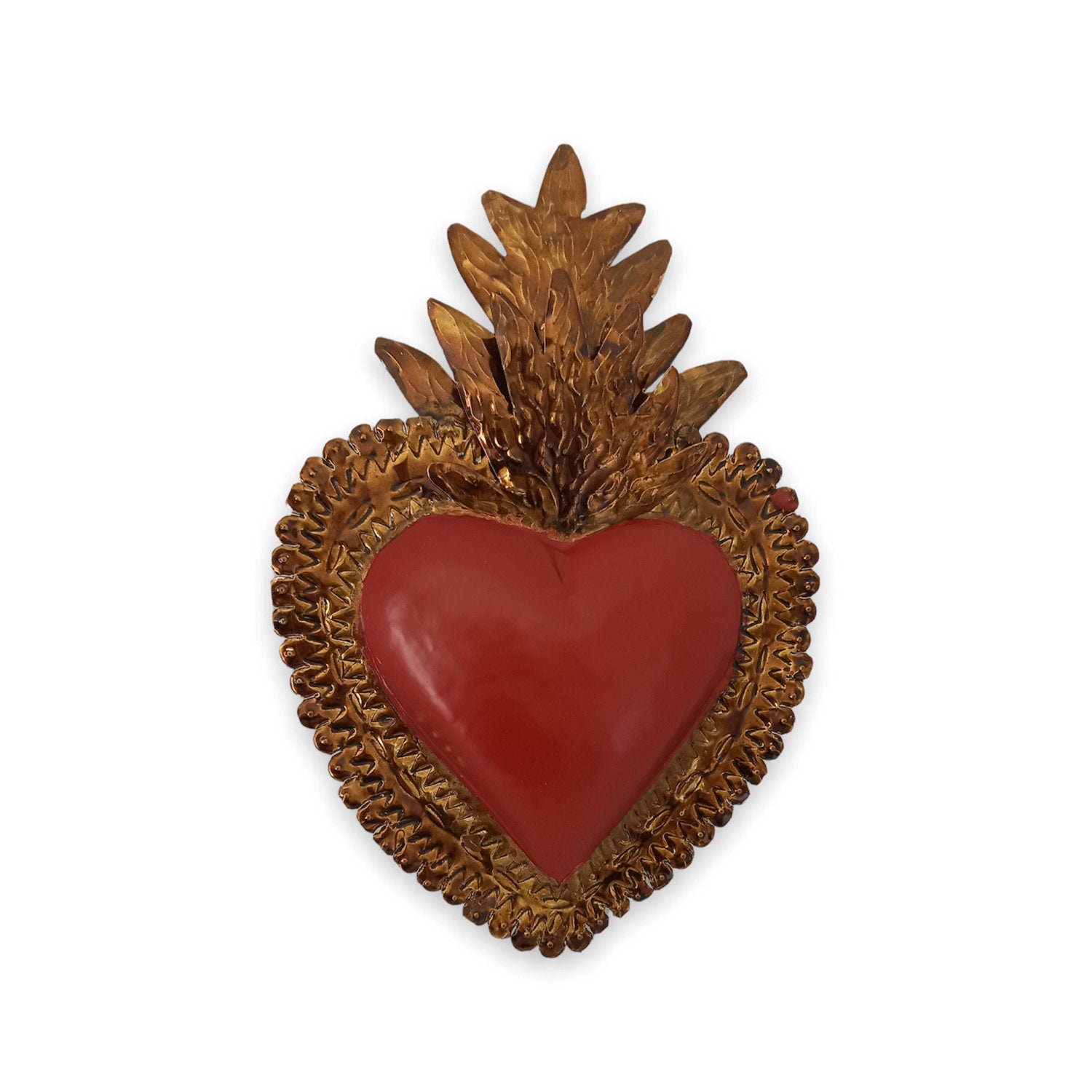 Coeur Ex Voto Rouge Pour Décoration Murale