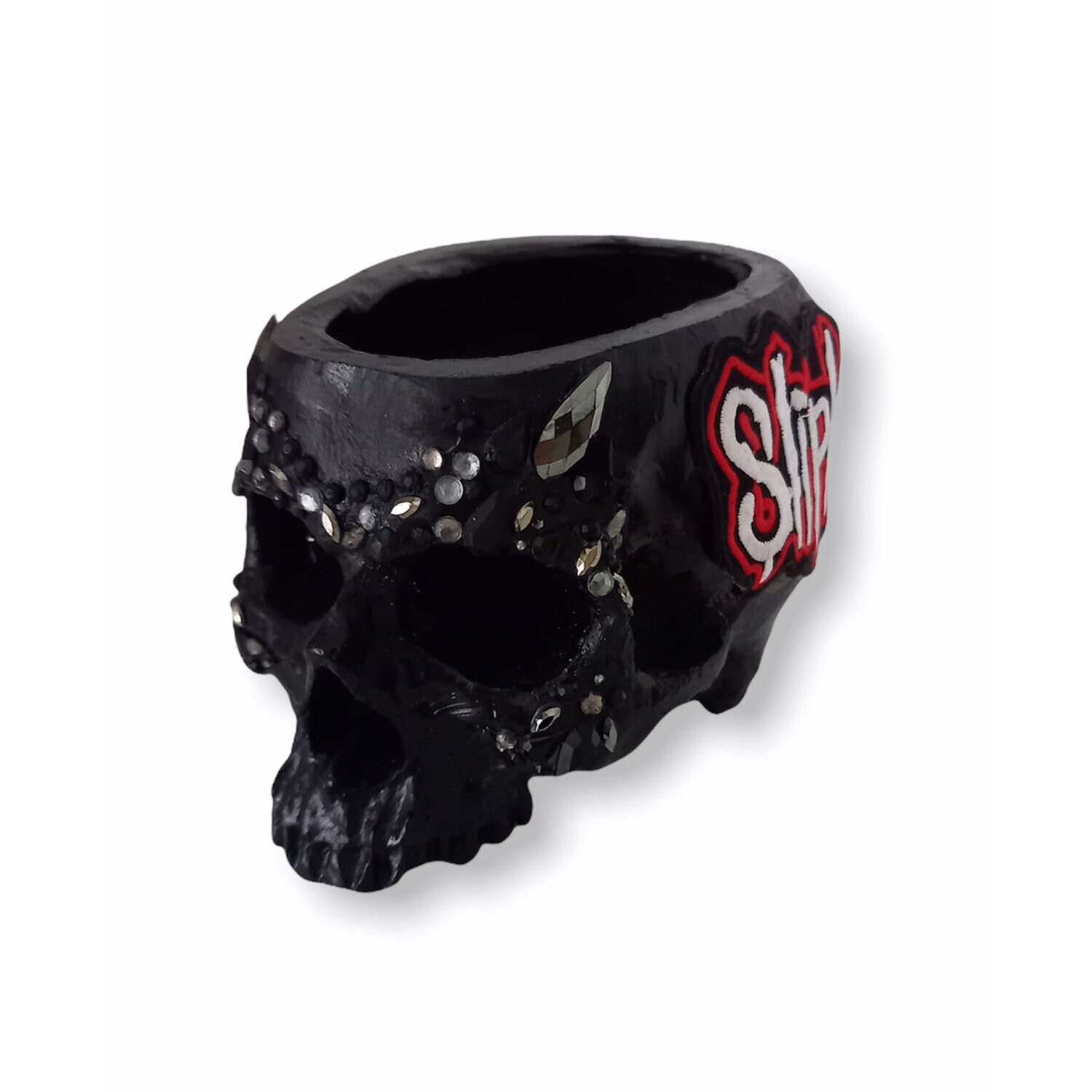 Pot de Fleurs Tête Mort Noir