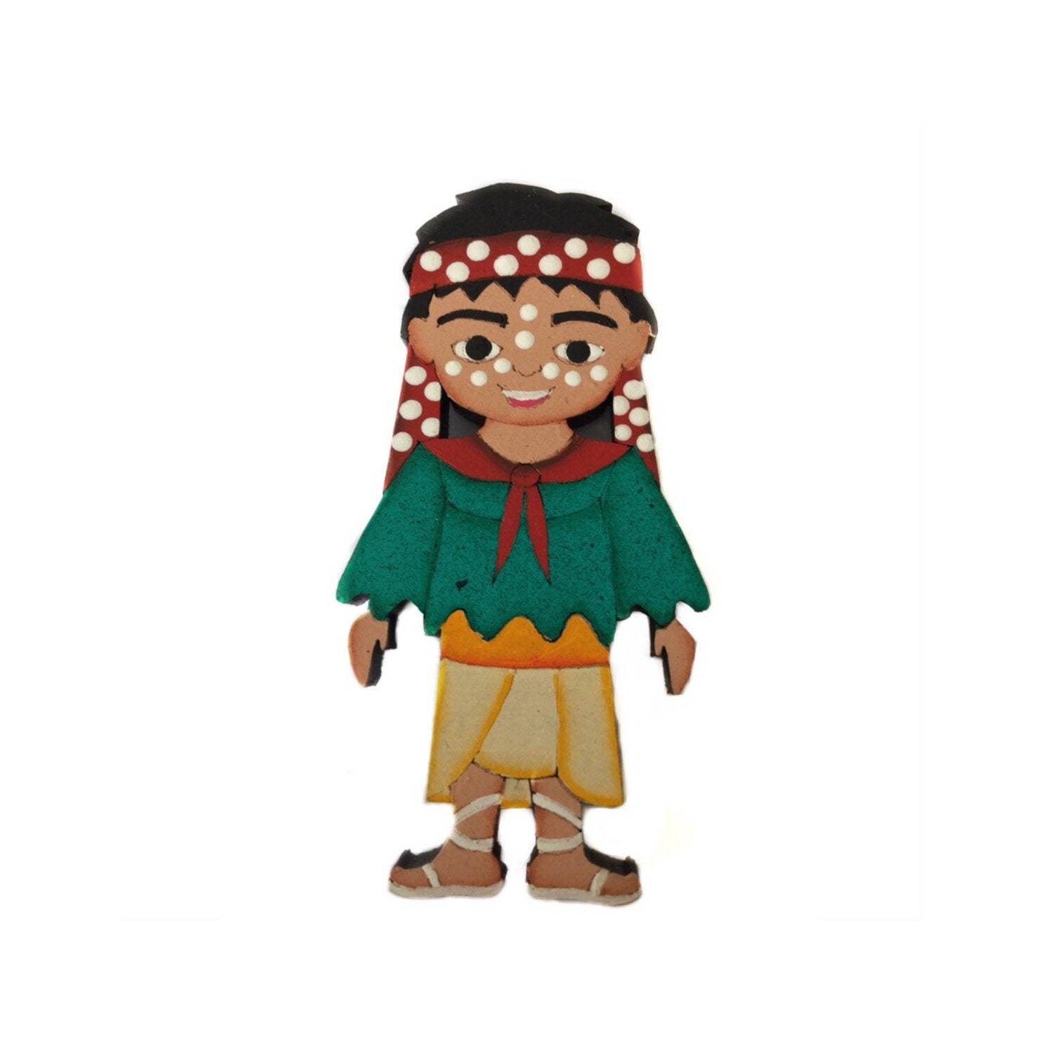 Magnet Aimant en Bois - Art d'inspiration Mexicain Magnet Frigo