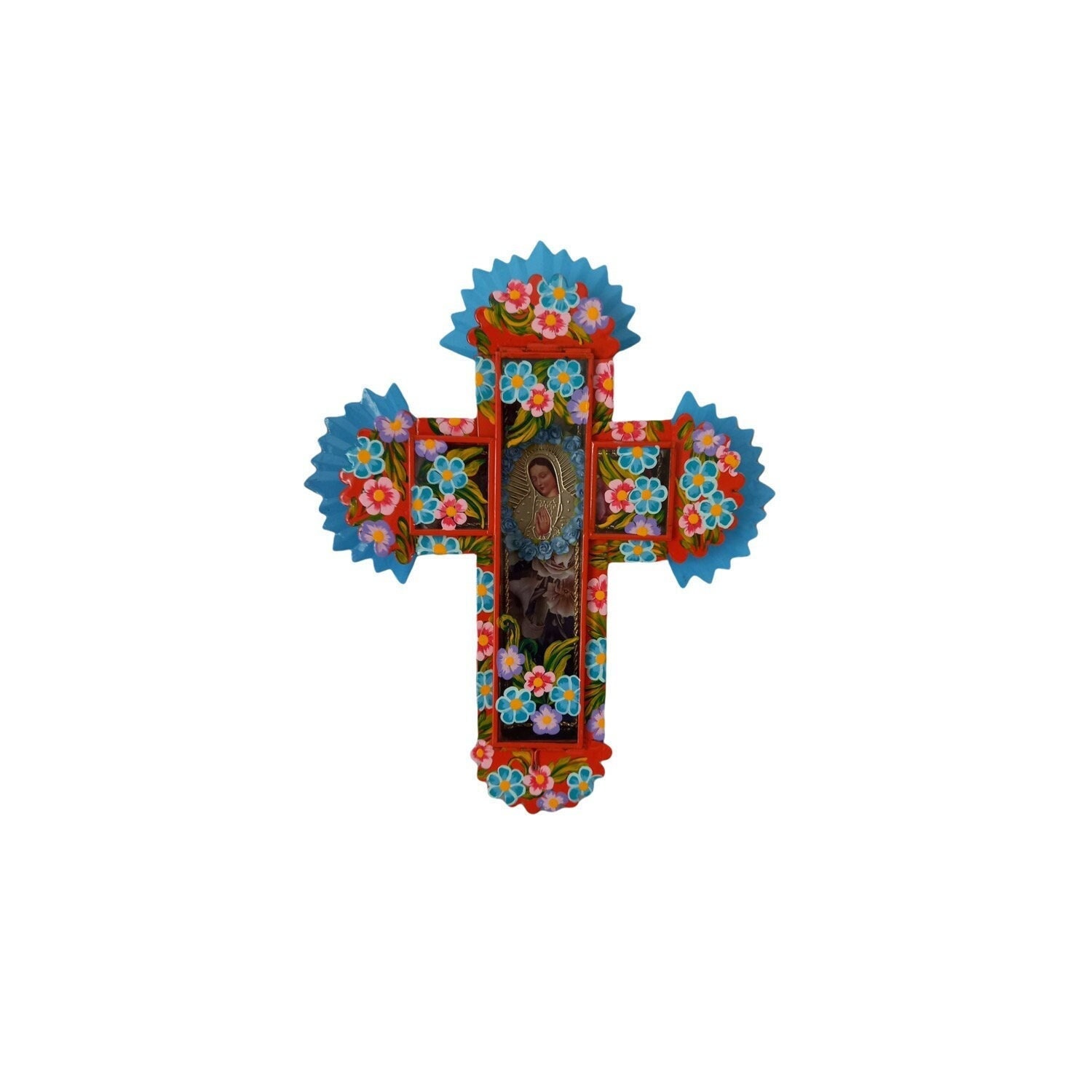 Croix Vitrine à Suspendre Vierge de Guadalupe