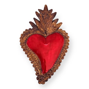 Ex-voto heart Mexican decoration blue, yellow or red