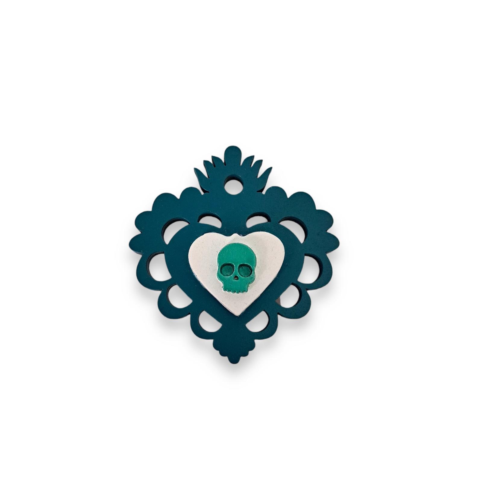 メキシコの頭蓋骨をイメージした木製磁石マグネット - Etsy 日本