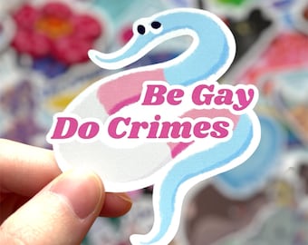 Worm on a string pride stickers- Trans
