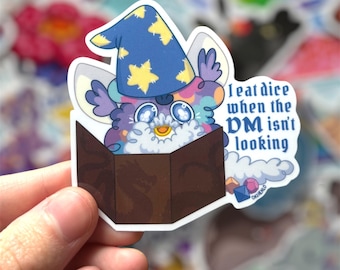 Dungeon master wizard furby i eat dice when the dm is not looking stickers