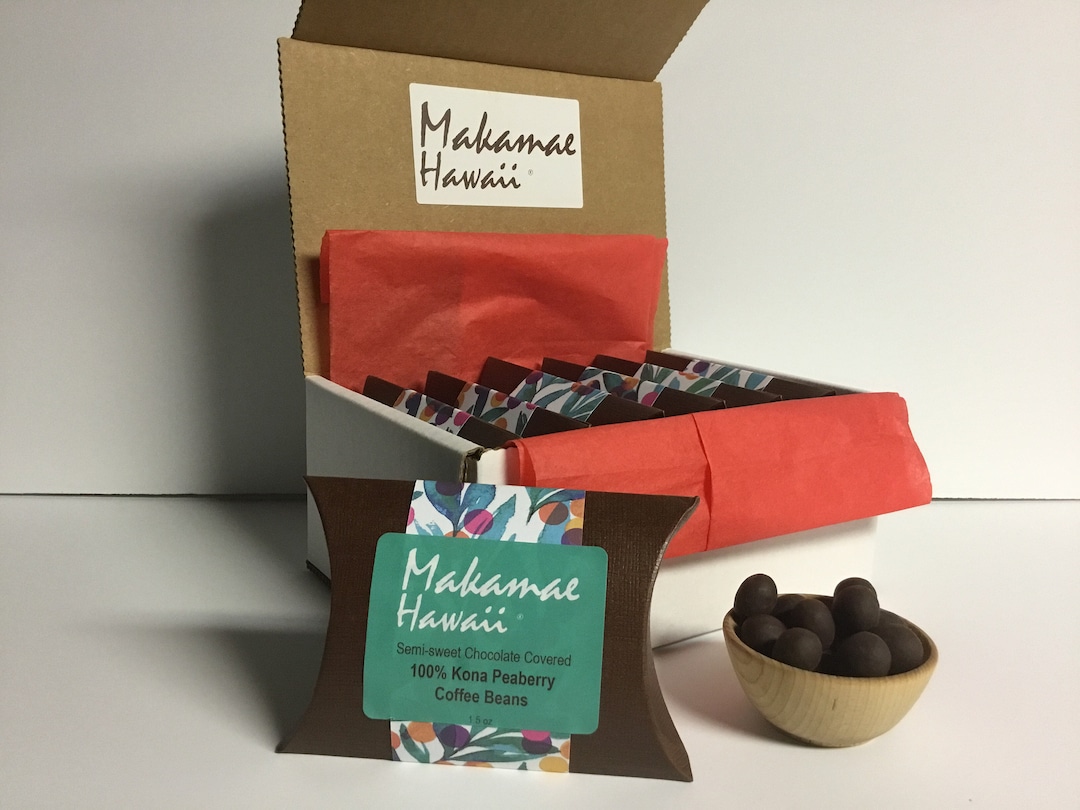 Chocolate Covered Kona Coffee Beans, Box of 6 Etsy