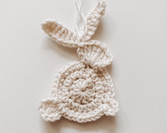 Easter bunny pendant crocheted from organic wool - Modern Easter decoration - to hang - gift idea - hygge