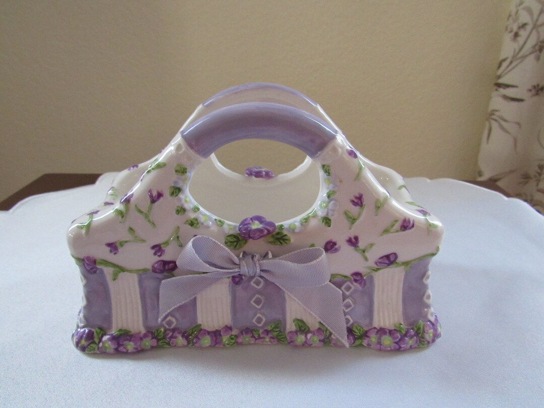 Vintage Lady Jayne Limited White Purple and Green Ceramic Etsy