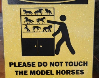 Caution Model Horse Live Show Table Sign in Yellow-Breyer Model Horses