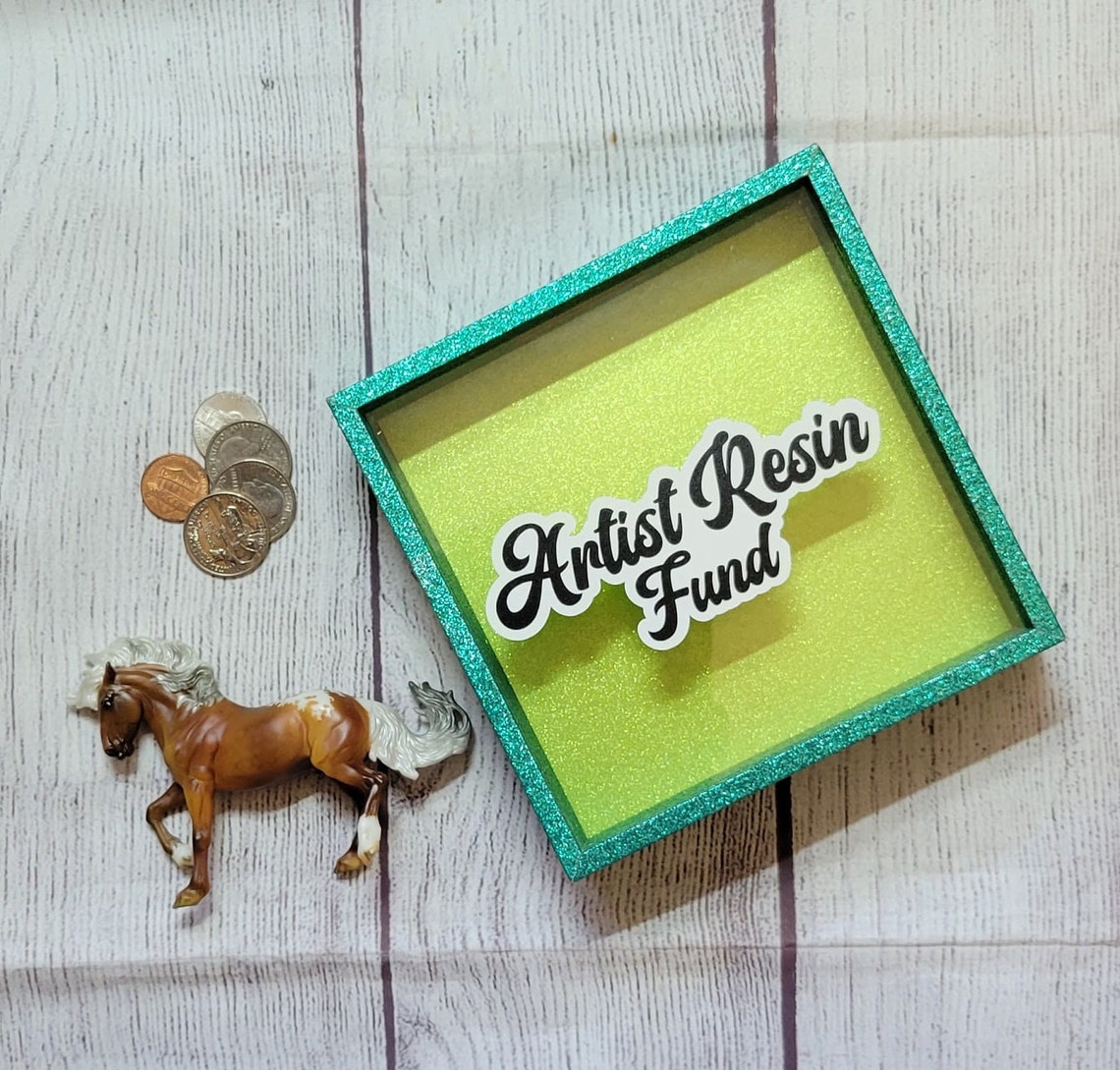 Artist Resin Model Horse Themed Shadow Box Bank Etsy