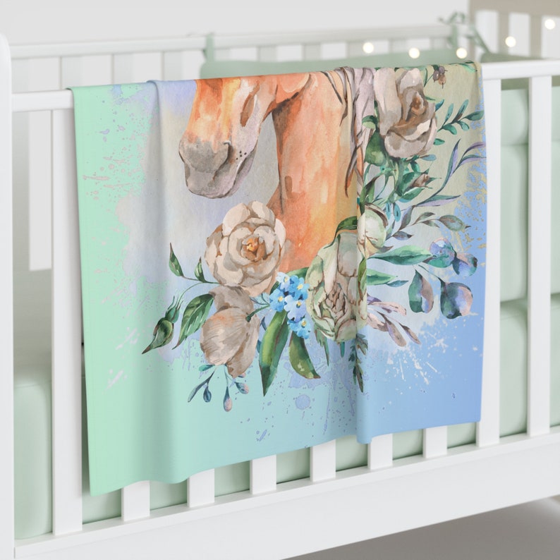 Baby Swaddle Blanket, Horse Lovers, Horse Baby Blanket, Horse Swaddle