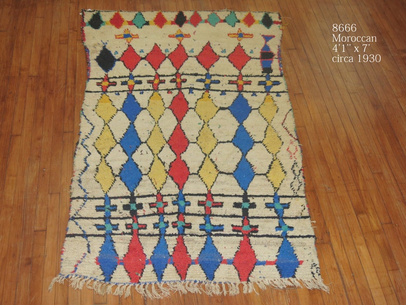 Vintage Morrocan rug Size 4'1''x7' image 5