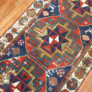 Antique Caucasian Kazak Shirvan Moghan Shabby Chic Rug Size 2&#39;7&#39;&#39;x9&#39;3&#39;&#39;