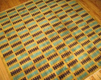 Vintage Turkish Deco Rug Size 4'9''x5'4''