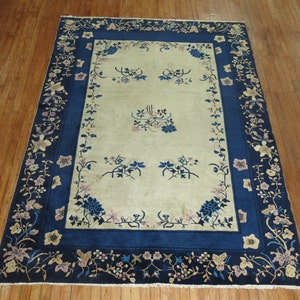 Antique Chinese Peking Rug Size 6'2''x9'