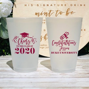 Graduation Custom Frosted Cups, 5oz, 8oz, 9oz, 10oz, 12oz, 14oz, 16oz, 20oz, 24oz / Personalized Cups, Party Cups, Party Decoration SEC-08