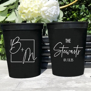 Wedding Custom Stadium Cups, 12oz 16oz 22oz 32oz, Personalized Cups, Party Cups, Party Decoration, Custom Wedding Favors CED-74