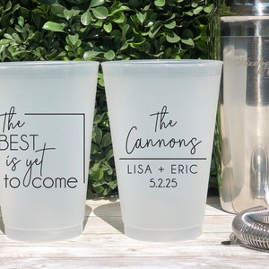 Custom Frosted Wedding Cups, 5oz, 8oz, 9oz, 10oz, 12oz, 14oz, 16oz, 20oz, 24oz / Personalized Cups, Party Cups, Party Decoration CED-75