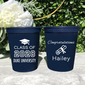 Graduation Custom Stadium Cups, 12oz 16oz 22oz 32oz, Personalized Cups, Party Cups, Party Decoration, Graduation Custom Cups GRAD-009