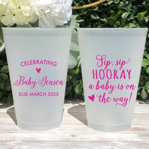 Baby Shower Custom Frosted Cups, 5oz, 8oz, 9oz, 10oz, 12oz, 14oz, 16oz, 20oz, 24oz / Personalized Cups, Party Cups, Party Decoration SEC-34