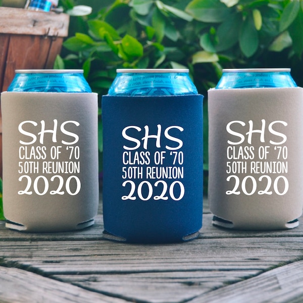 Custom Class Reunion Can Coolers, Personalized Can Coolers High School College Reunion, Reunion Party Favor Gift SEC-19