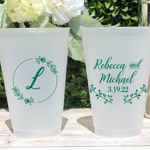 Custom Frosted Wedding Cups 5oz 8oz 9oz 10oz 12oz 14oz Etsy