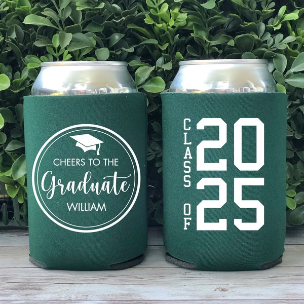 Custom Graduation Can Coolers, Cheers to the Graduate, Graduation Party Favor, Personalized Graduation Gift, Drink Huggies CED-13