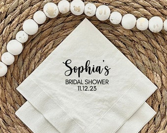 Custom Bridal Shower Napkins, Guest Towels, Cocktail Napkins, Luncheon Napkins, Personalized Napkins, Bridal Shower Decoration CED-58
