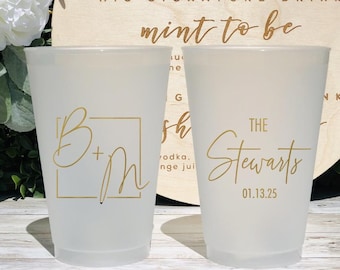Custom Frosted Wedding Cups: Personalized Party Decoration