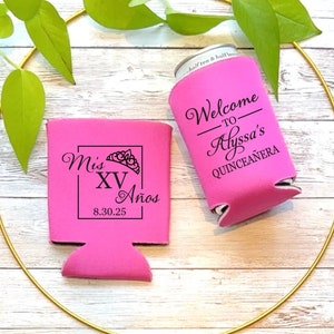 Custom Quinceañera Can Coolers: Personalized Birthday Party Favors