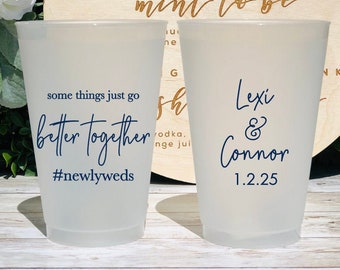 Custom Frosted Wedding Cups, 5oz, 8oz, 9oz, 10oz, 12oz, 14oz, 16oz, 20oz, 24oz / Personalized Cups, Party Cups, Party Decoration SEC-65