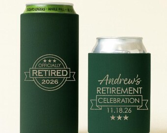 Slim & Regular Retirement Can Cooler | Personalized Retirement Cozies