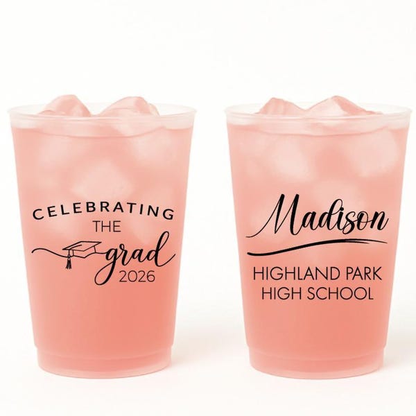 Personalized Graduation Party Cups: Custom Printed, BPA-Free Plastic