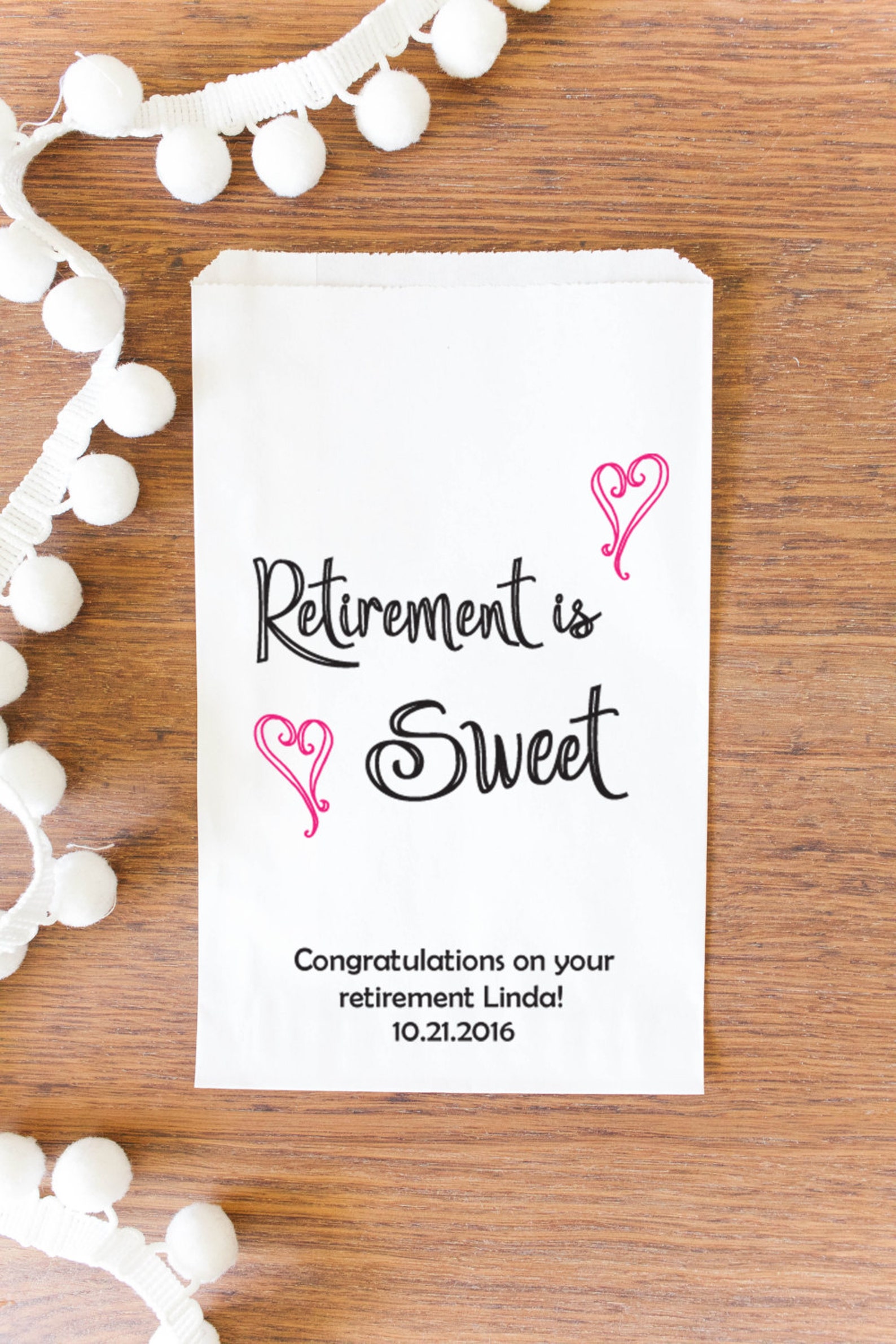Retirement Favor Bags Custom Retirement Party Treat Bags Etsy